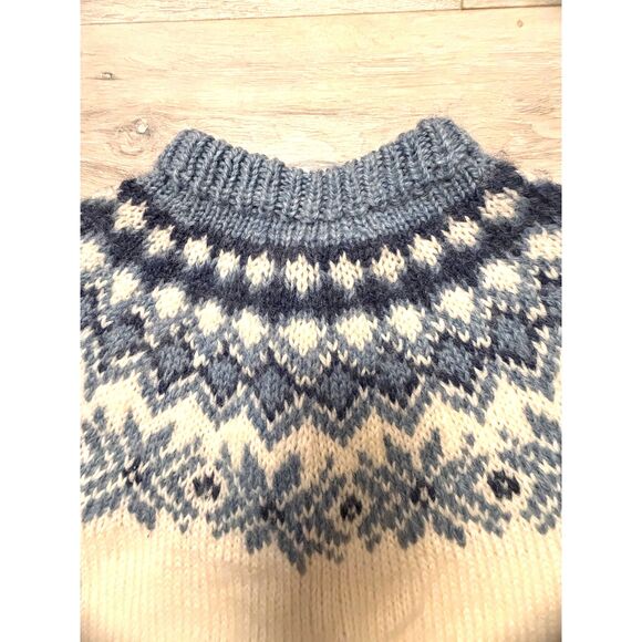 Vintage Danish Handknit Wool Nordic Cardigan 70s Fair Isle William Schmidt Style - Picture 6 of 12